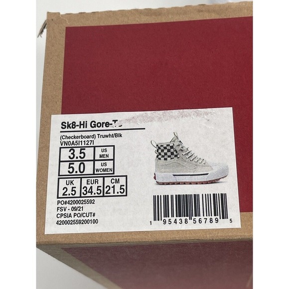 New Vans Sk8 Hi Top Sneakers Checker Goretex Mte 2 Platform White Black Women 5 - Picture 10 of 12